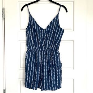 NWT Navy + White Romper